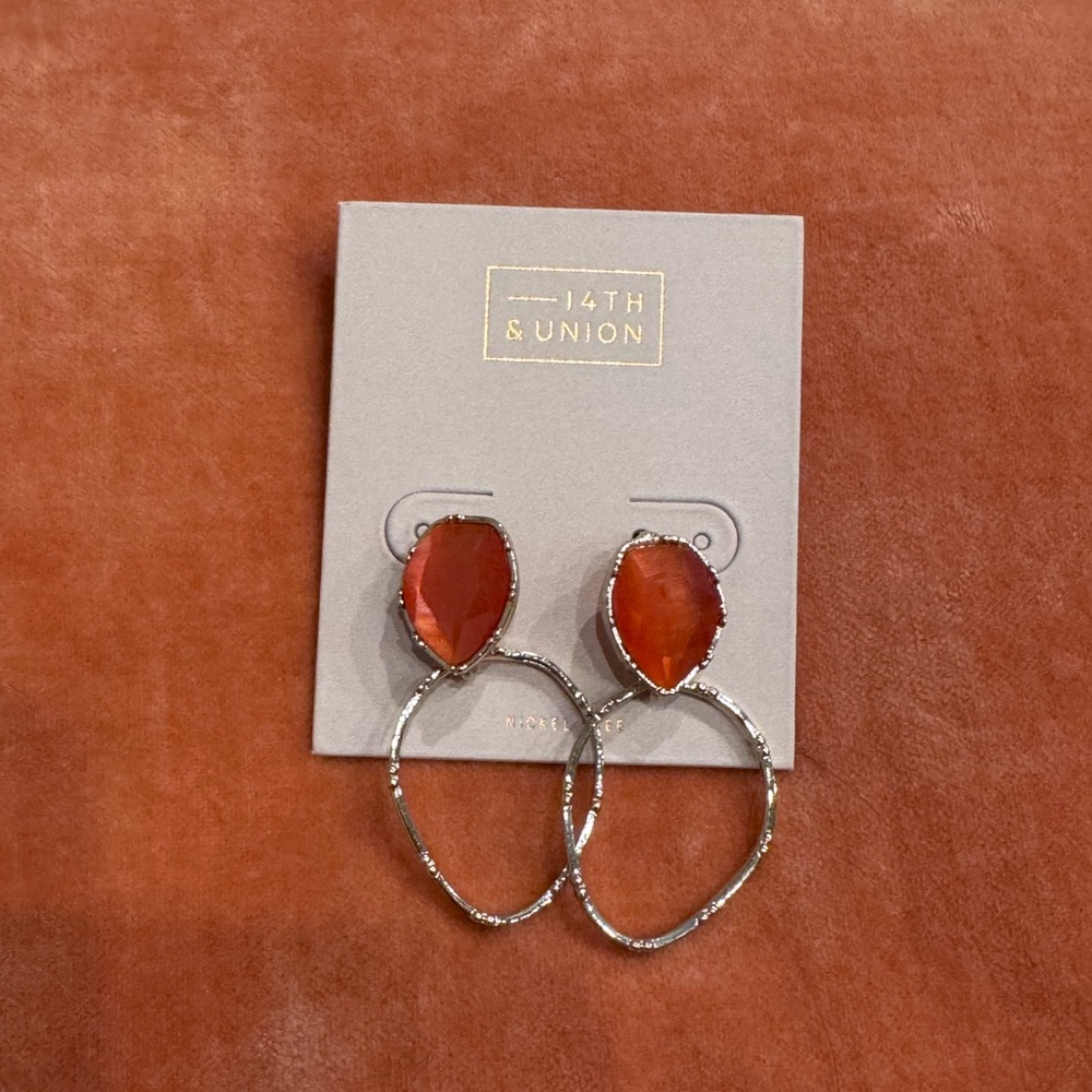 14th & Union Orange and Gold Dangle Earrings